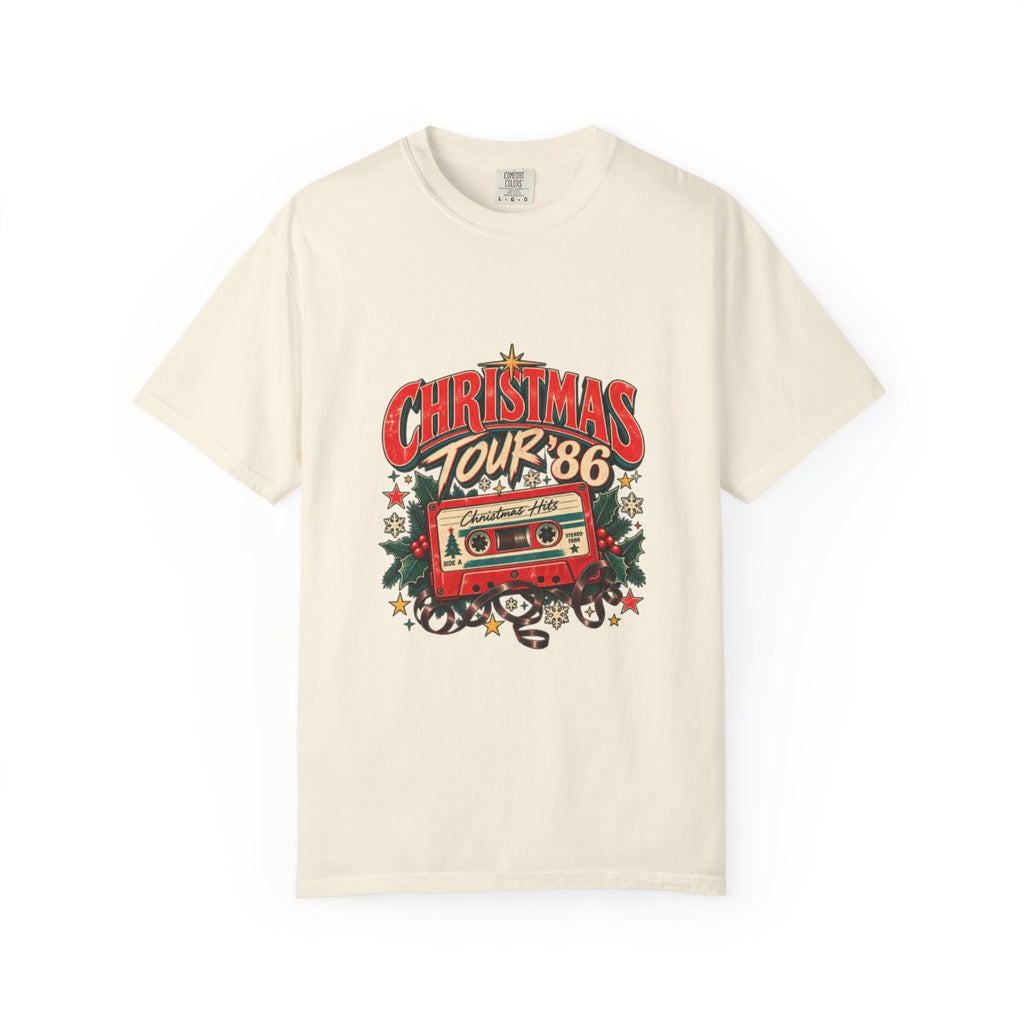 Christmas Tour '86 Cassette Tape T-Shirt | Retro Holiday Graphic