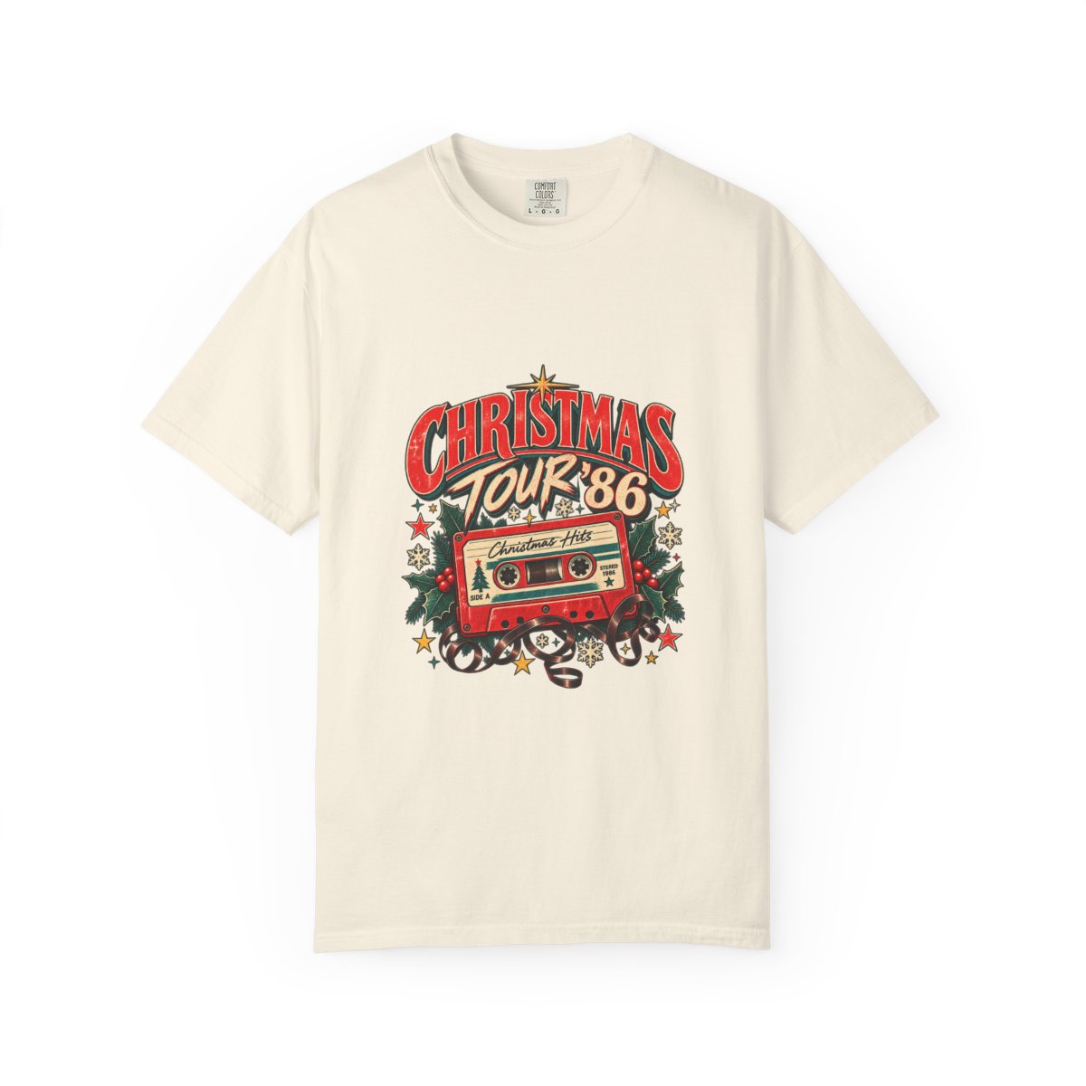 Christmas Tour '86 Cassette Tape T-Shirt | Retro Holiday Graphic