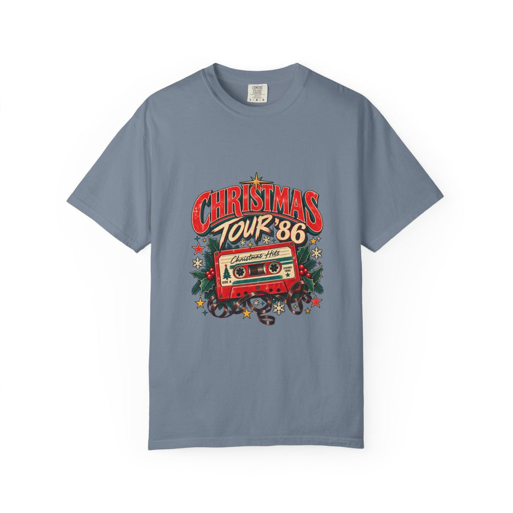 Christmas Tour '86 Cassette Tape T-Shirt | Retro Holiday Graphic