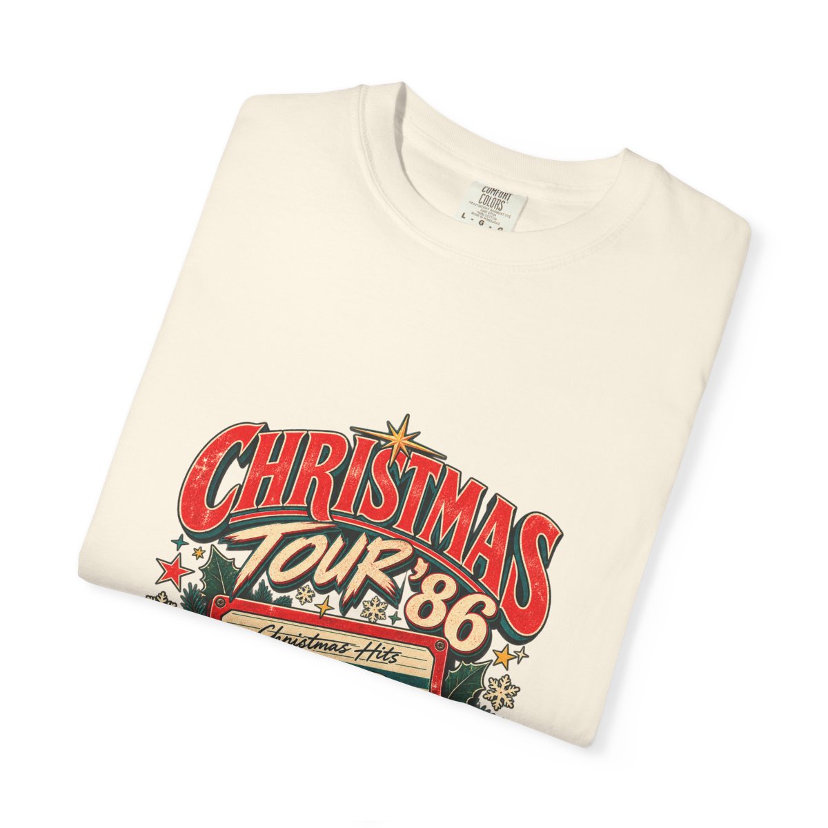Christmas Tour '86 Cassette Tape T-Shirt | Retro Holiday Graphic