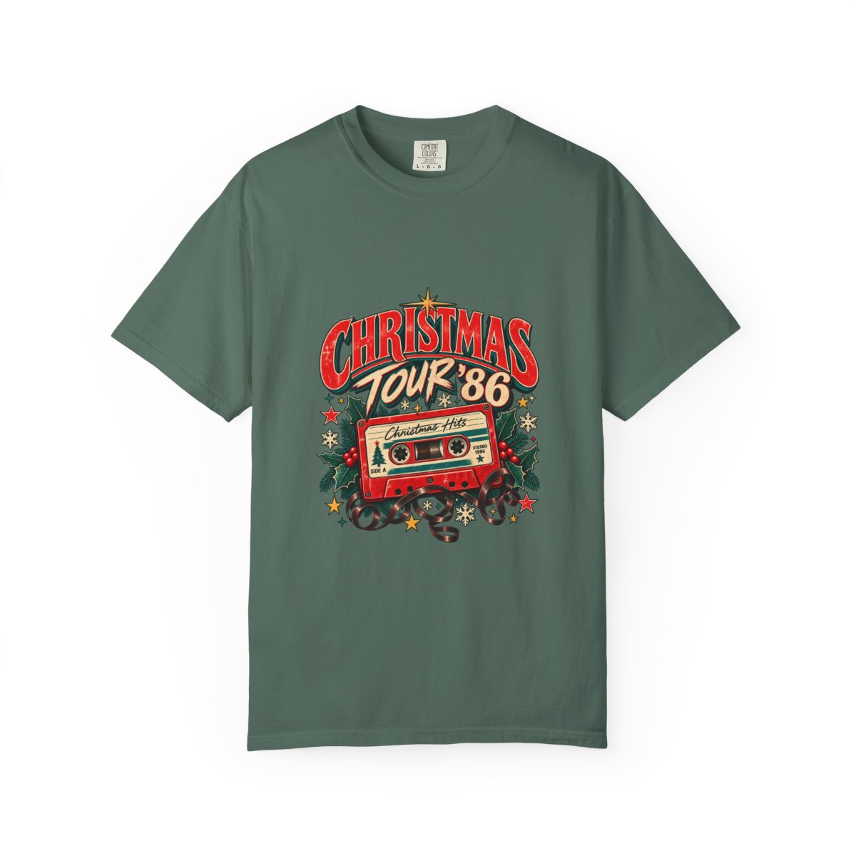 Christmas Tour '86 Cassette Tape T-Shirt | Retro Holiday Graphic