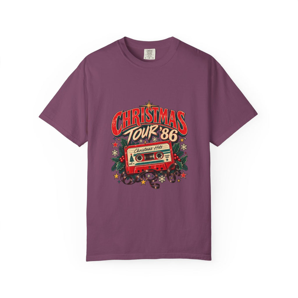 Christmas Tour '86 Cassette Tape T-Shirt | Retro Holiday Graphic