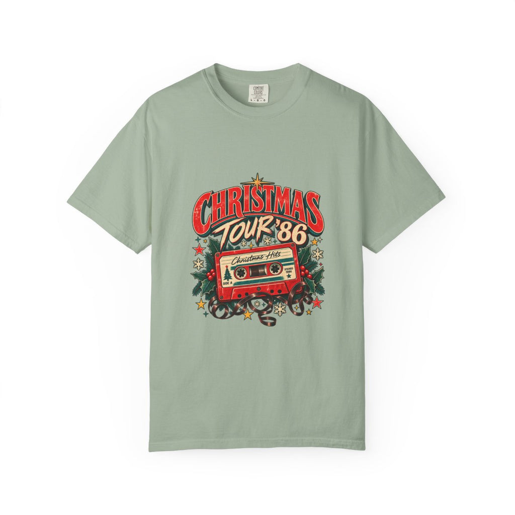 Christmas Tour '86 Cassette Tape T-Shirt | Retro Holiday Graphic