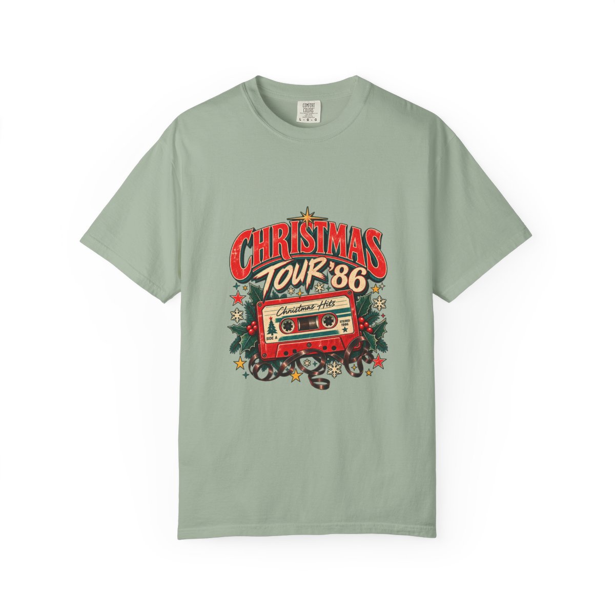 Christmas Tour '86 Cassette Tape T-Shirt | Retro Holiday Graphic