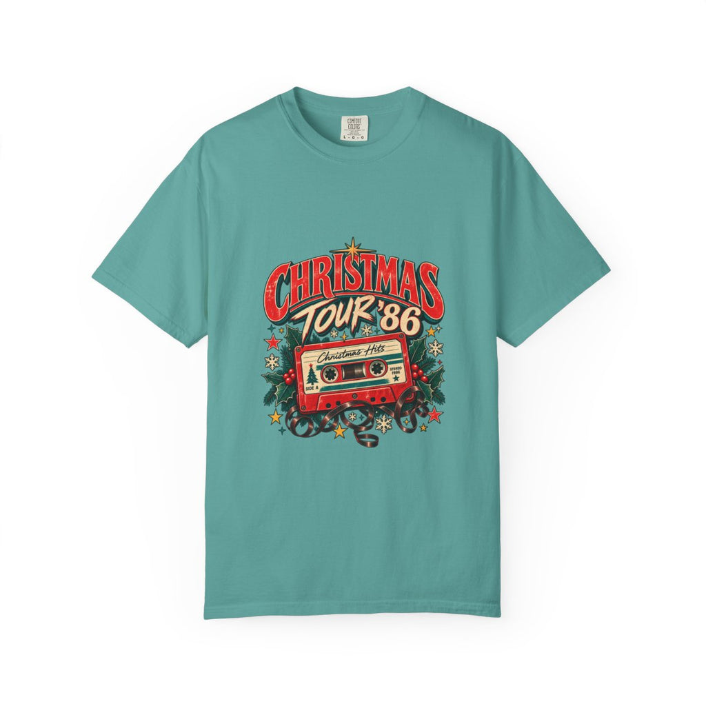 Christmas Tour '86 Cassette Tape T-Shirt | Retro Holiday Graphic