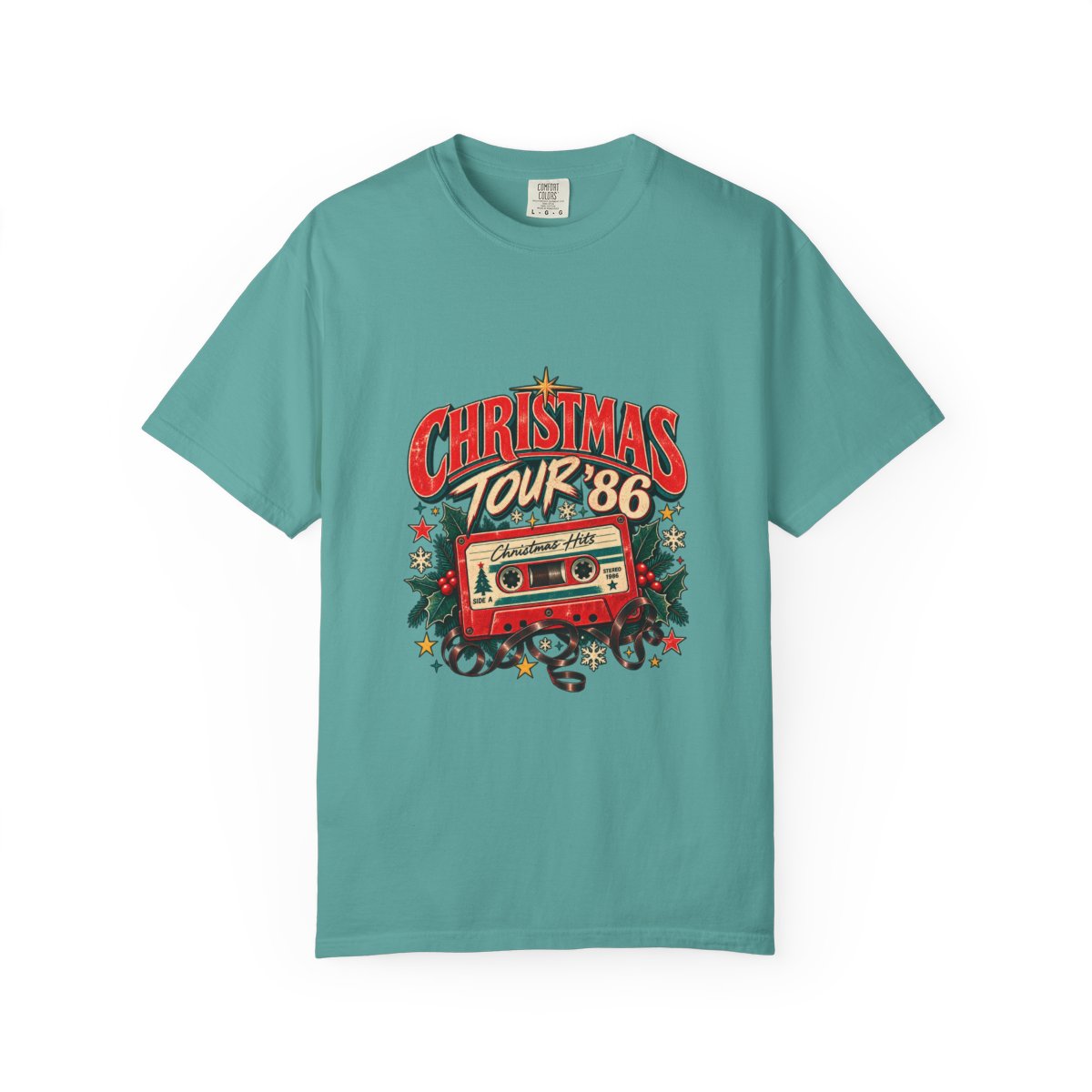 Christmas Tour '86 Cassette Tape T-Shirt | Retro Holiday Graphic