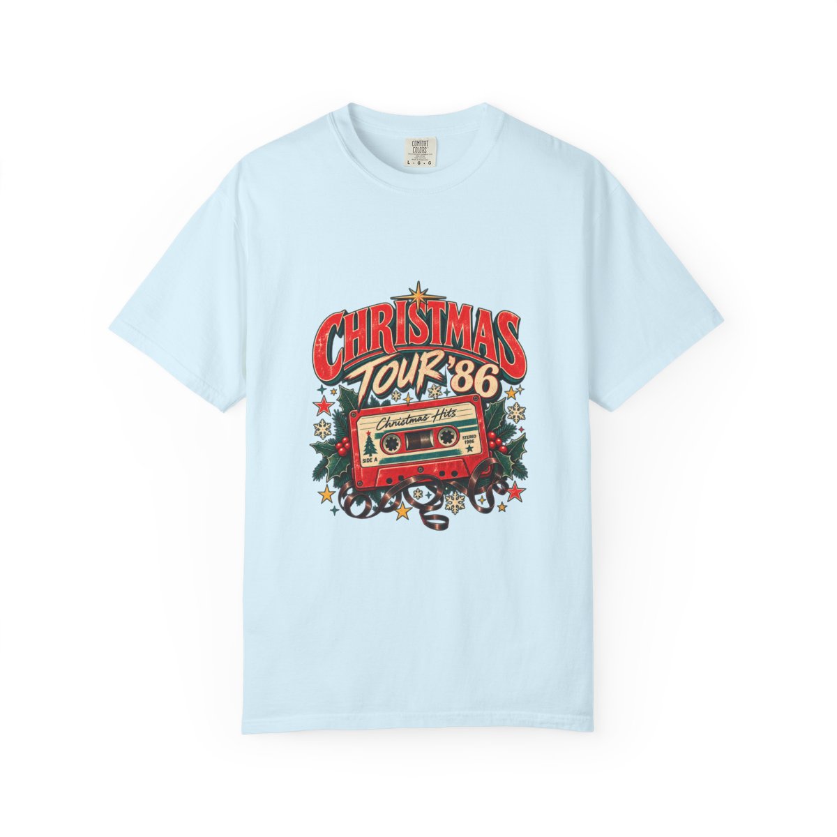 Christmas Tour '86 Cassette Tape T-Shirt | Retro Holiday Graphic