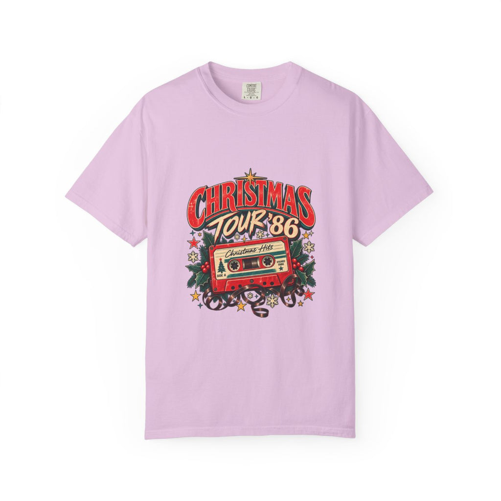 Christmas Tour '86 Cassette Tape T-Shirt | Retro Holiday Graphic