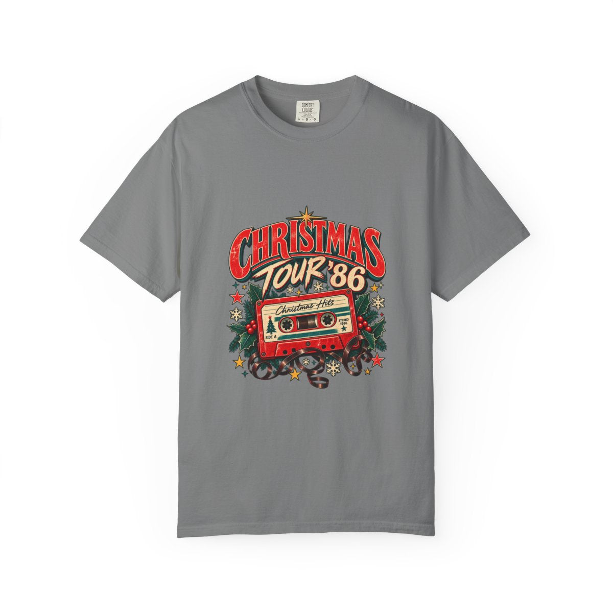 Christmas Tour '86 Cassette Tape T-Shirt | Retro Holiday Graphic