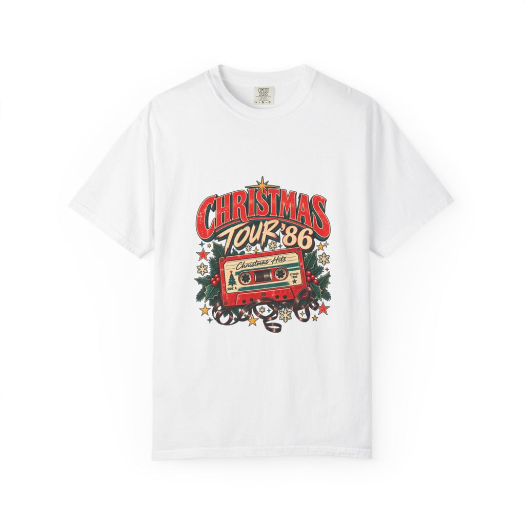Christmas Tour '86 Cassette Tape T-Shirt | Retro Holiday Graphic