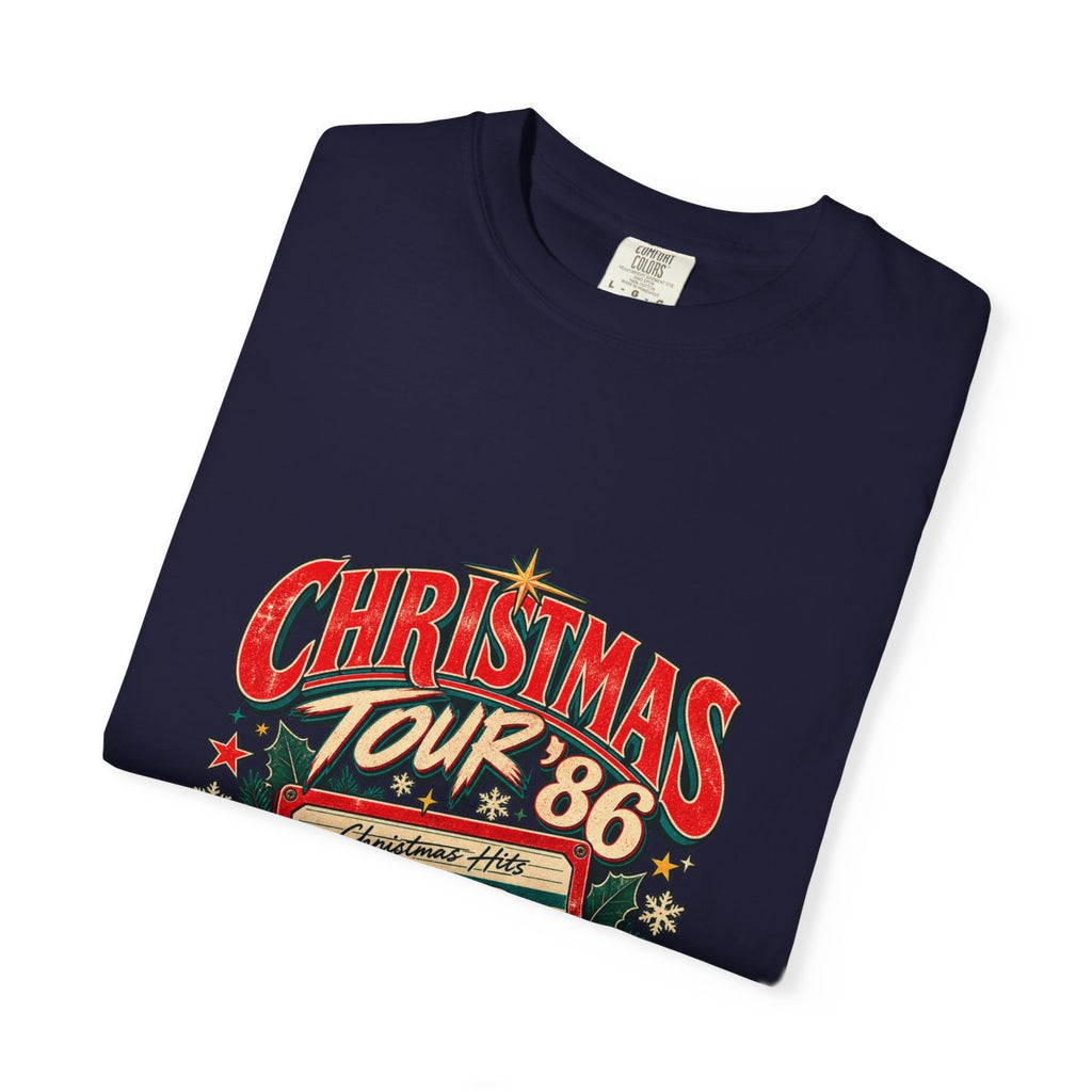 Christmas Tour '86 Cassette Tape T-Shirt | Retro Holiday Graphic