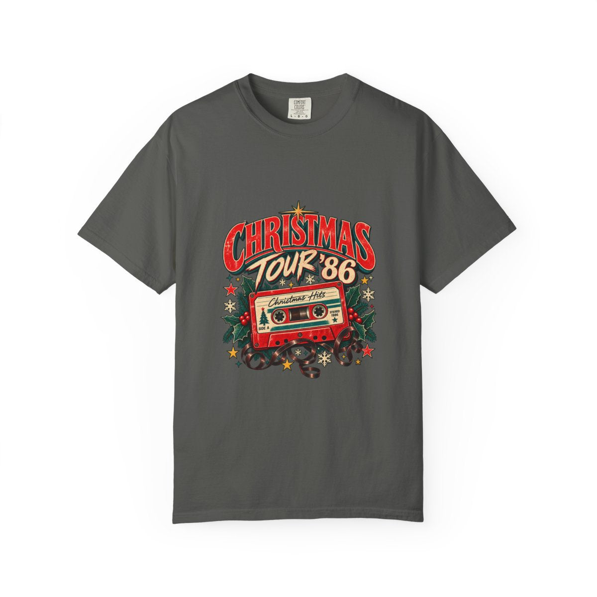 Christmas Tour '86 Cassette Tape T-Shirt | Retro Holiday Graphic