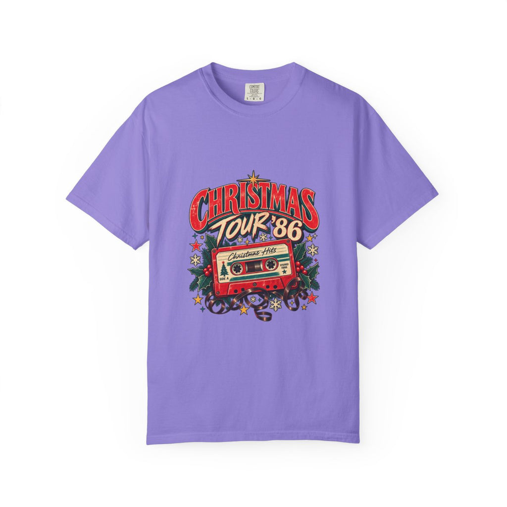 Christmas Tour '86 Cassette Tape T-Shirt | Retro Holiday Graphic