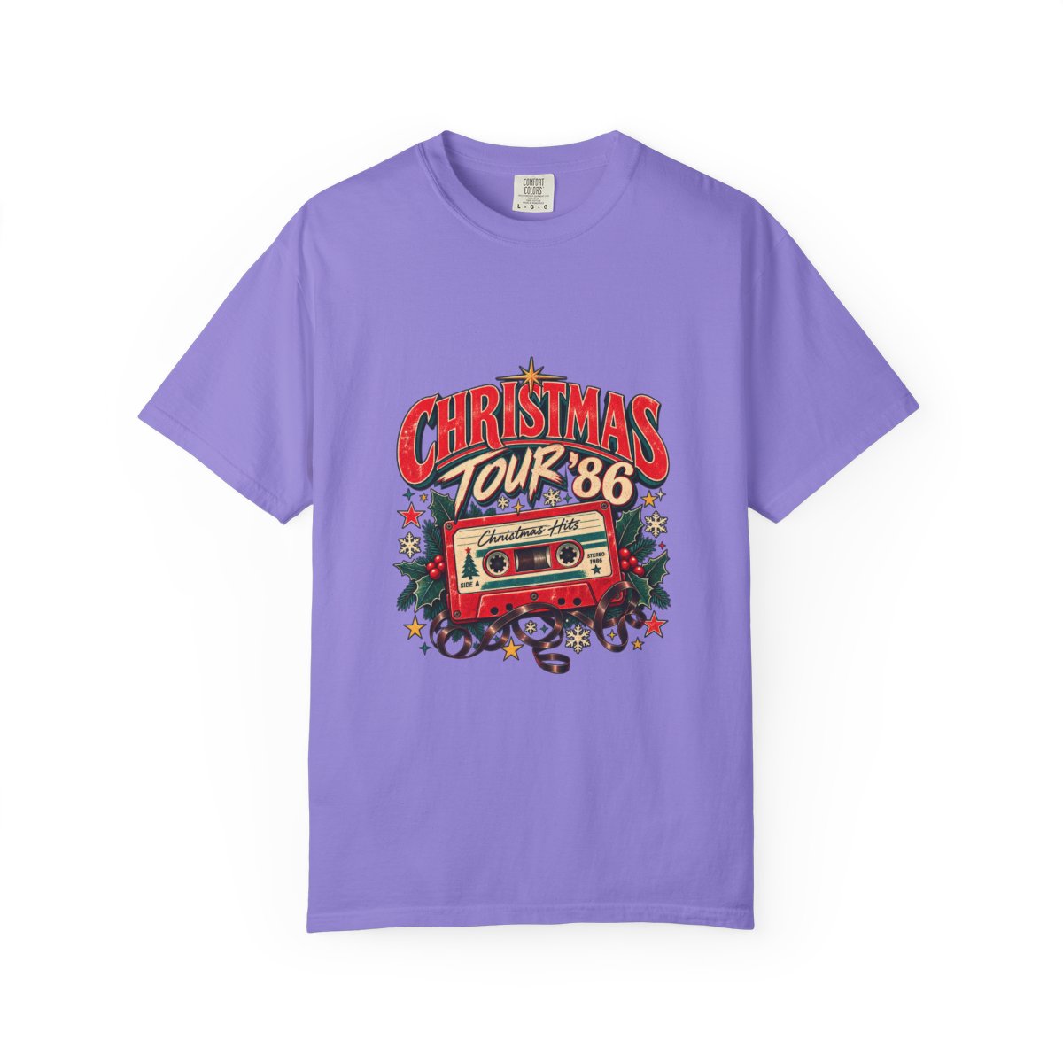 Christmas Tour '86 Cassette Tape T-Shirt | Retro Holiday Graphic