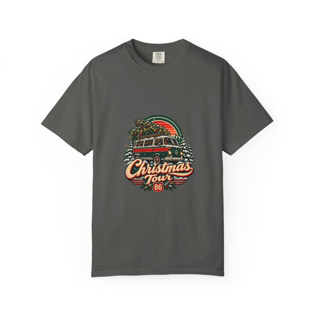 Christmas Tour Van T-shirt | Retro Holiday Tree Roadtrip 86