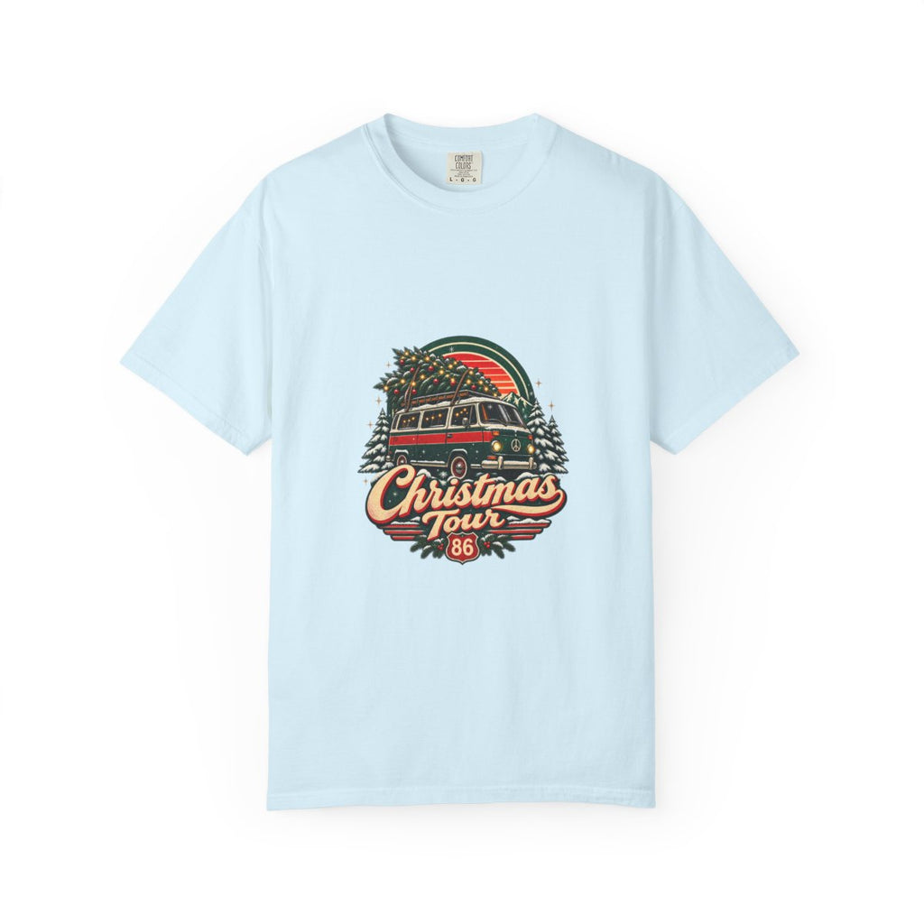 Christmas Tour Van T-shirt | Retro Holiday Tree Roadtrip 86