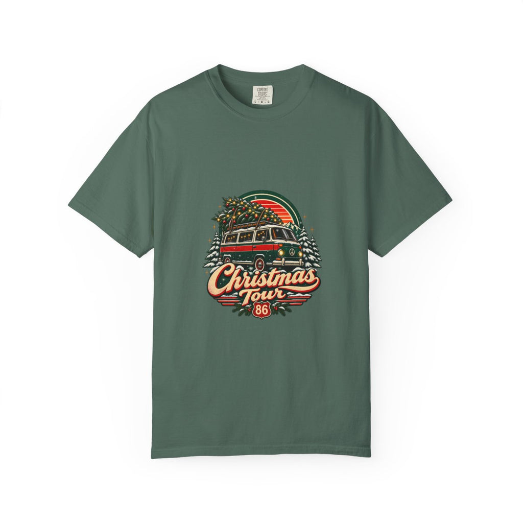 Christmas Tour Van T-shirt | Retro Holiday Tree Roadtrip 86