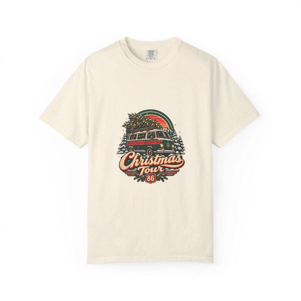 Christmas Tour Van T-shirt | Retro Holiday Tree Roadtrip 86
