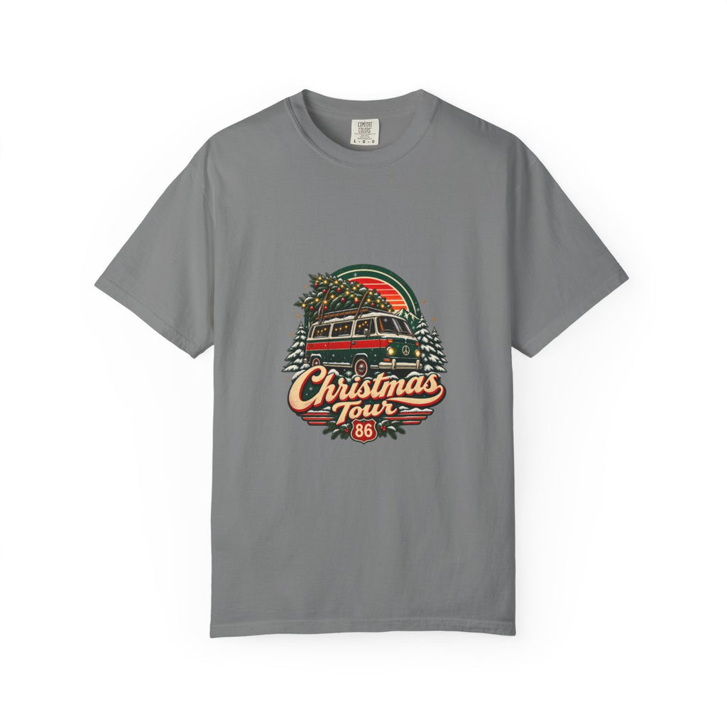 Christmas Tour Van T-shirt | Retro Holiday Tree Roadtrip 86