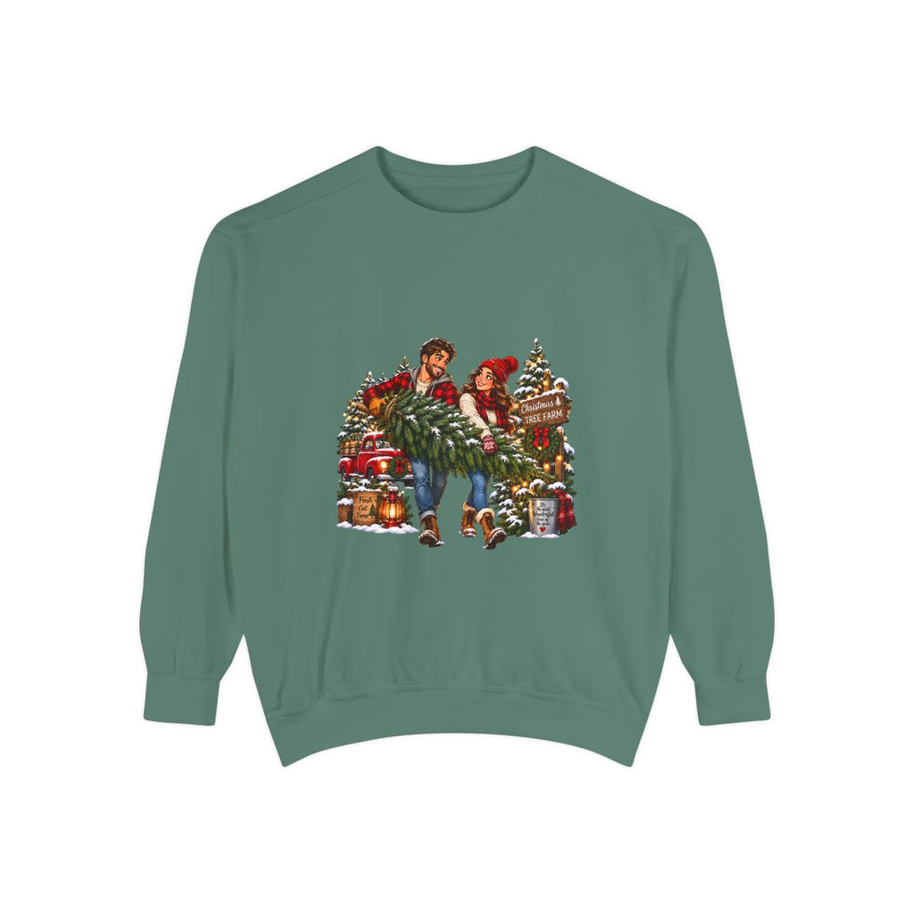 Christmas Tree Shopping Sweatshirt | Holiday Market Couple, Presents & Garland