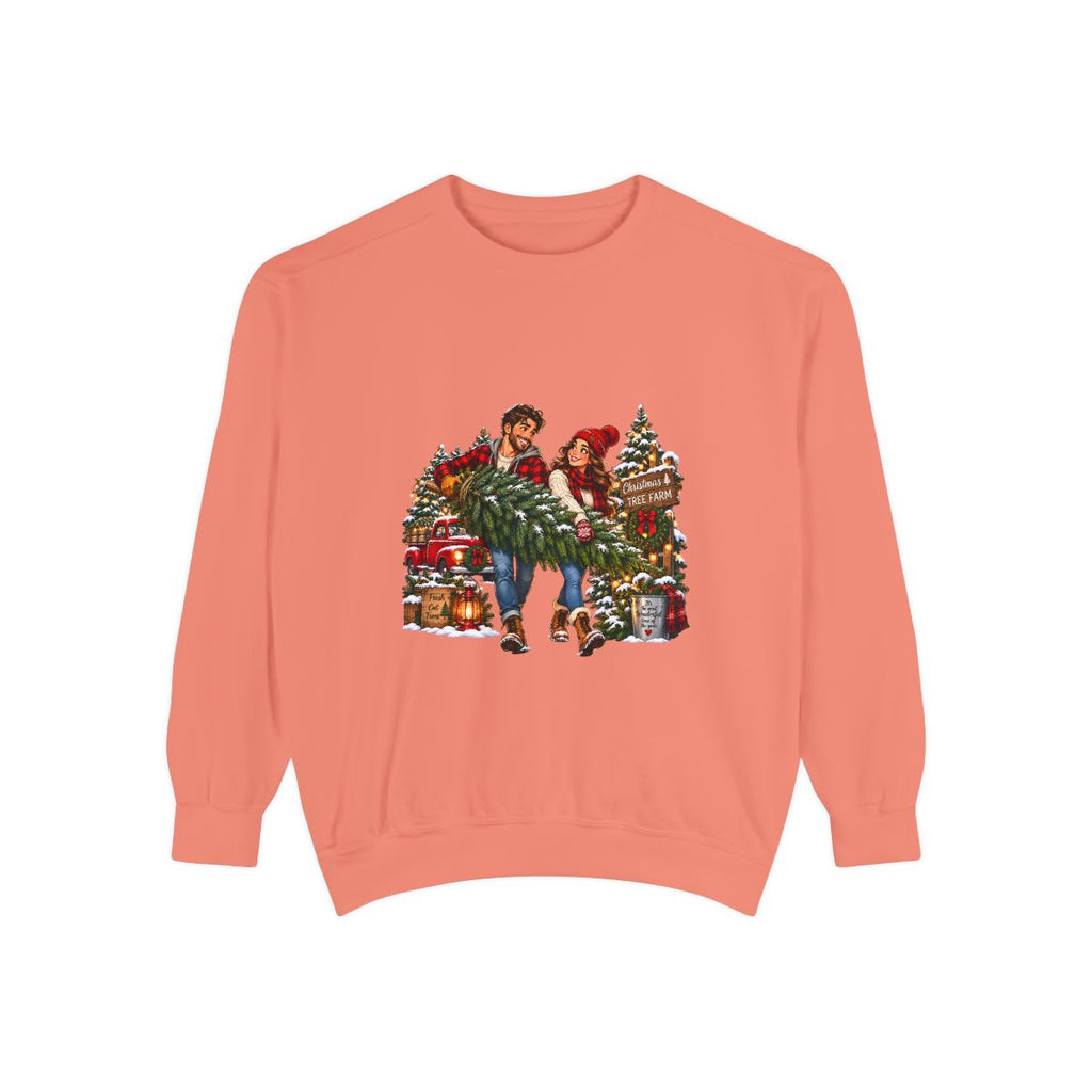 Christmas Tree Shopping Sweatshirt | Holiday Market Couple, Presents & Garland