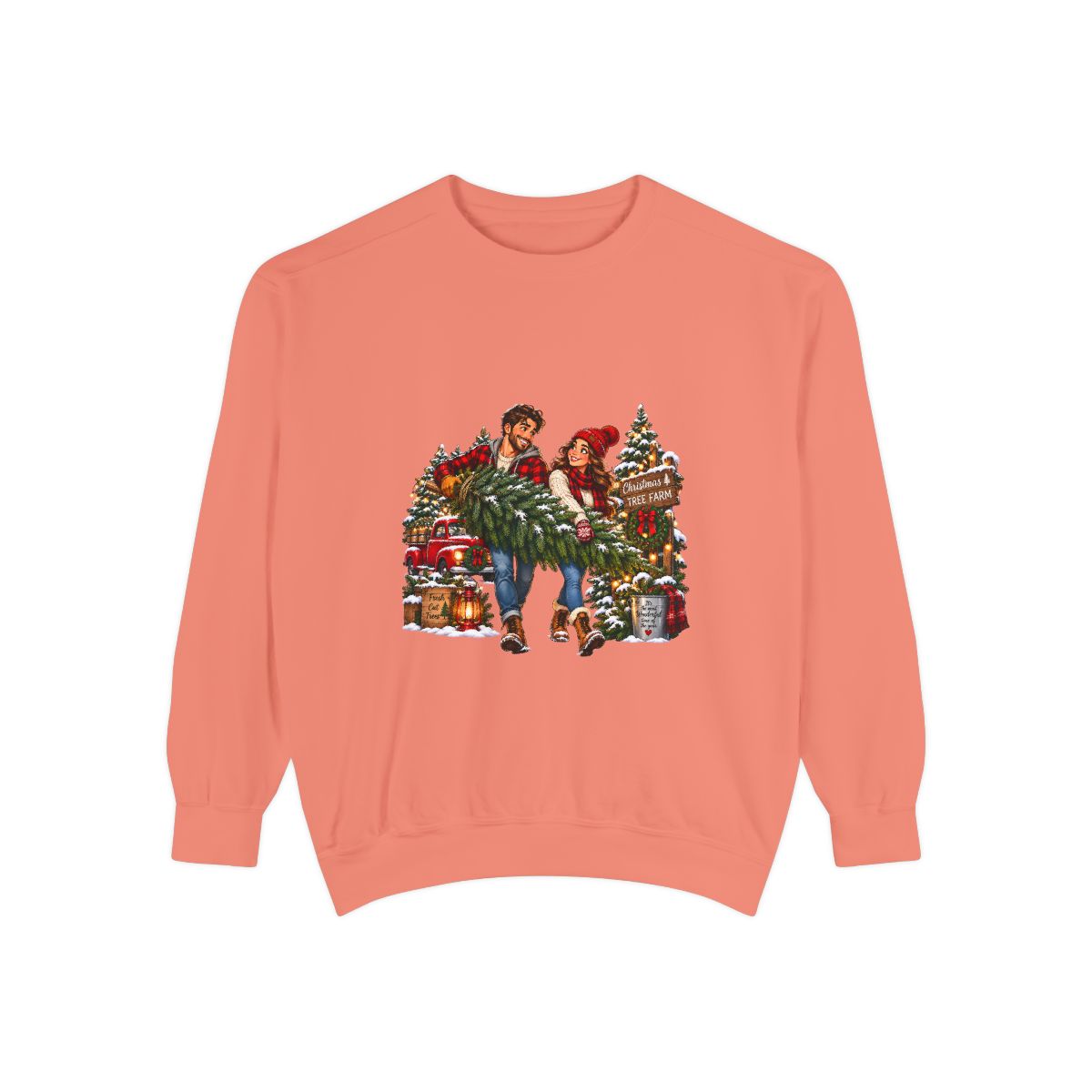 Christmas Tree Shopping Sweatshirt | Holiday Market Couple, Presents & Garland