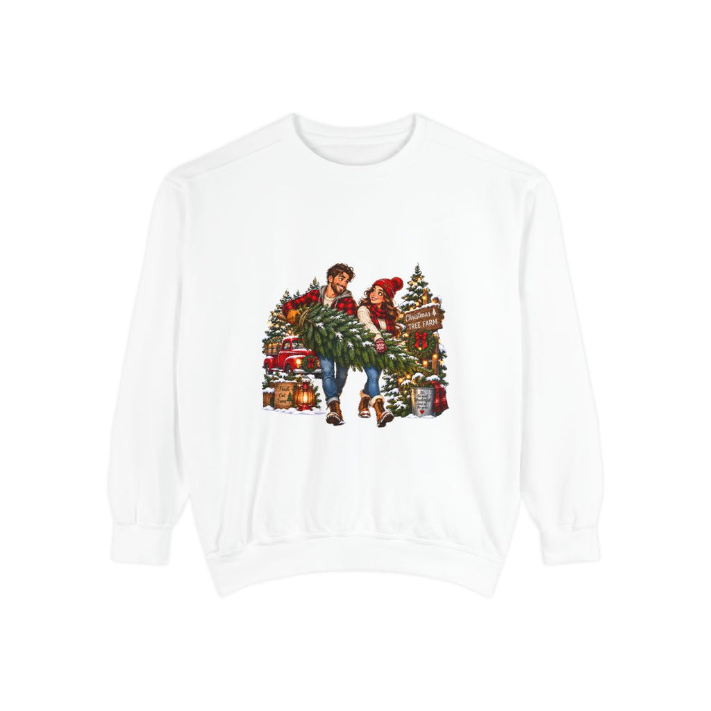 Christmas Tree Shopping Sweatshirt | Holiday Market Couple, Presents & Garland