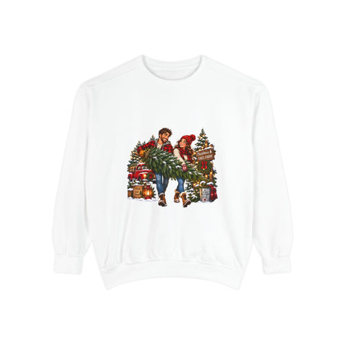 Christmas Tree Shopping Sweatshirt | Holiday Market Couple, Presents & Garland