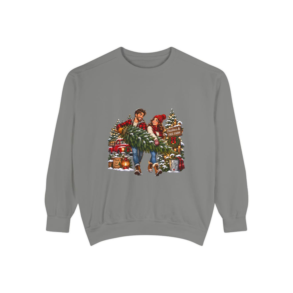 Christmas Tree Shopping Sweatshirt | Holiday Market Couple, Presents & Garland