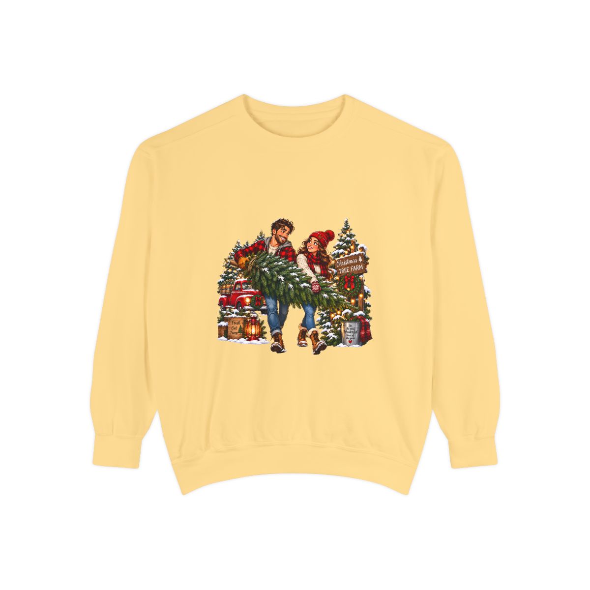 Christmas Tree Shopping Sweatshirt | Holiday Market Couple, Presents & Garland