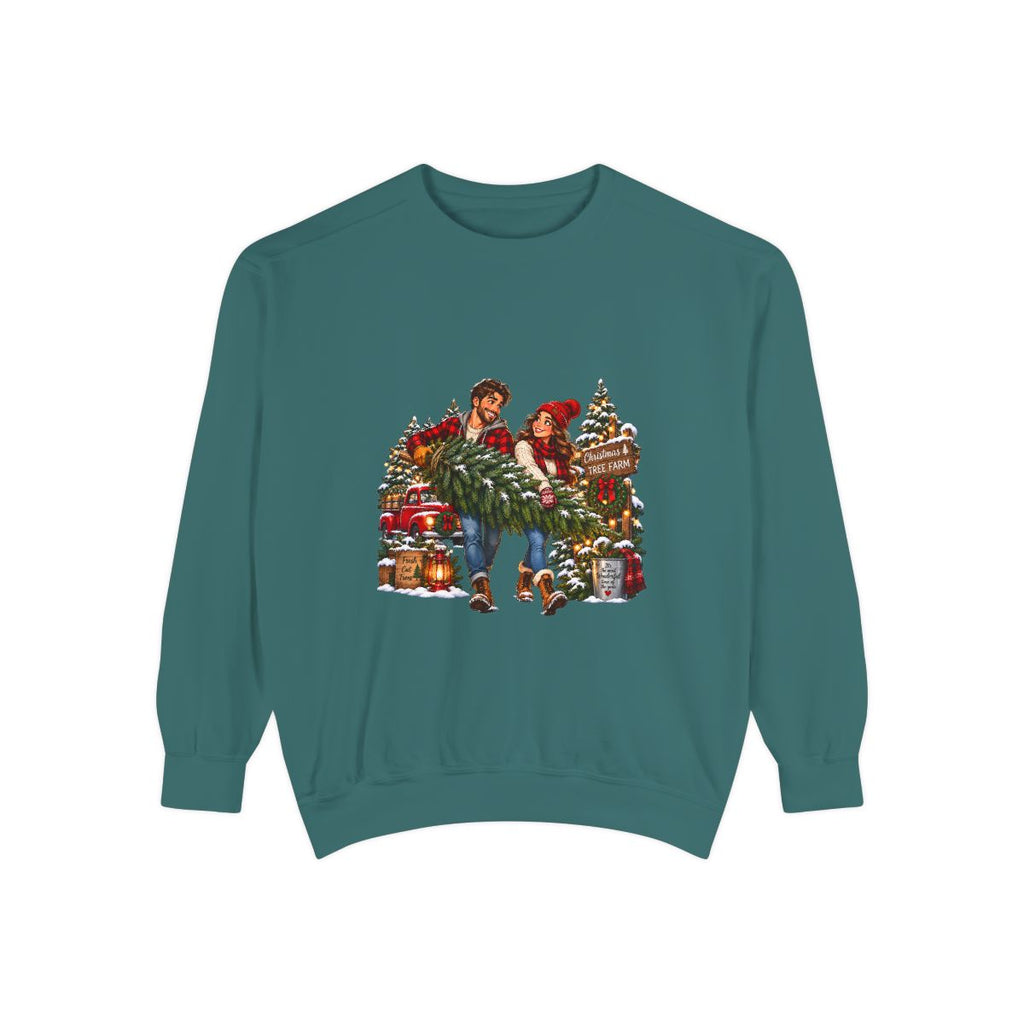 Christmas Tree Shopping Sweatshirt | Holiday Market Couple, Presents & Garland