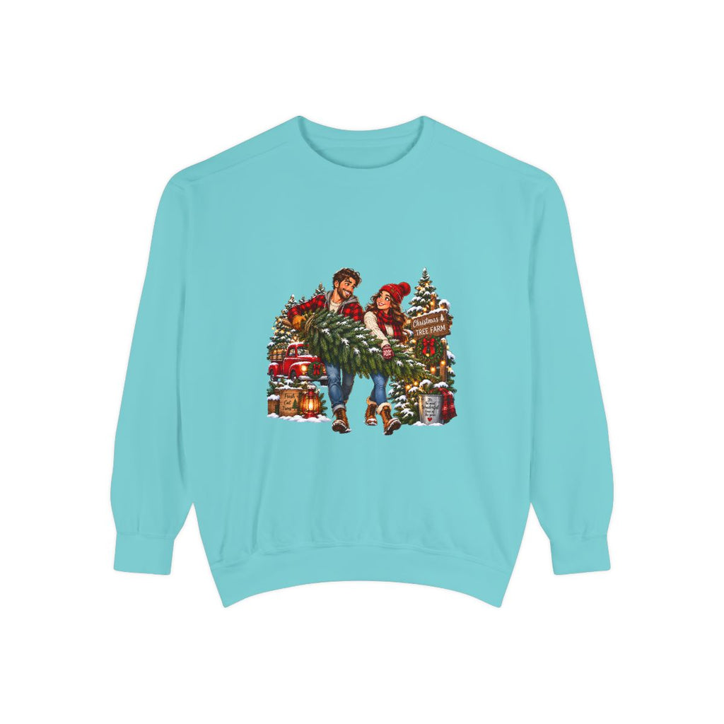 Christmas Tree Shopping Sweatshirt | Holiday Market Couple, Presents & Garland