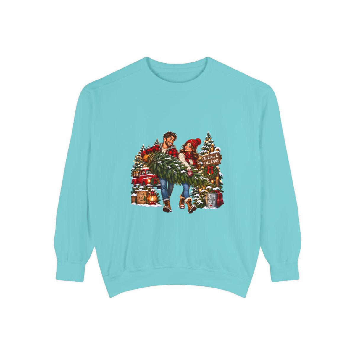 Christmas Tree Shopping Sweatshirt | Holiday Market Couple, Presents & Garland