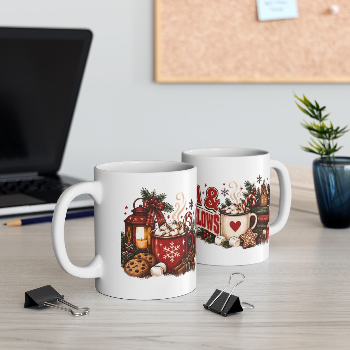 Cocoa & Marshmallows Mug | Holiday Hot Chocolate Winter Coffee Cup