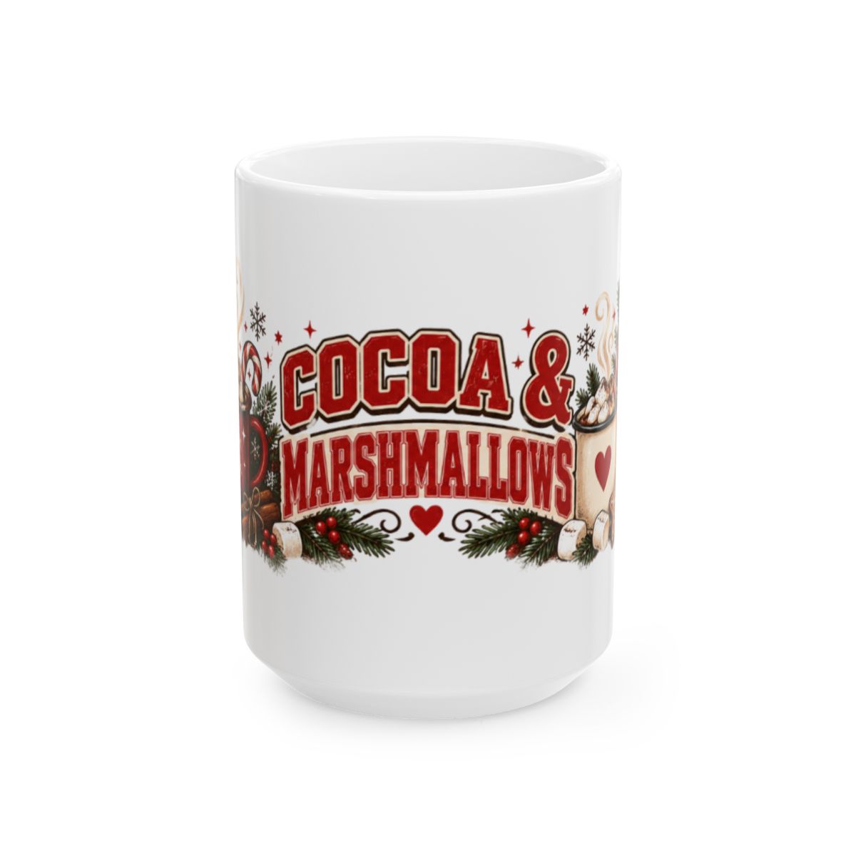 Cocoa & Marshmallows Mug | Holiday Hot Chocolate Winter Coffee Cup