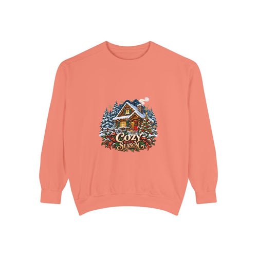 Cozy Cabin Winter Scene Sweatshirt | Christmas Cabin Snowy Pine Trees