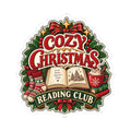 Cozy Christmas Reading Club Sticker | Kiss-Cut Holiday Booklover Decal