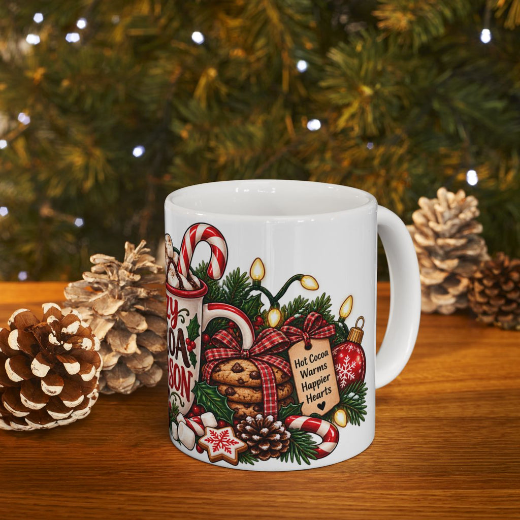Cozy Cocoa Season Mug | Ceramic Holiday Hot Chocolate Mug