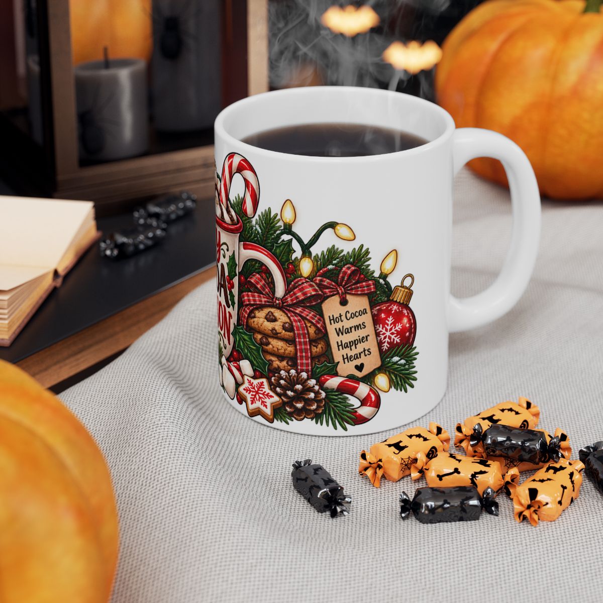 Cozy Cocoa Season Mug | Ceramic Holiday Hot Chocolate Mug