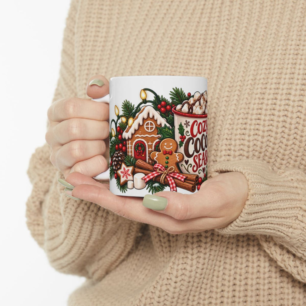 Cozy Cocoa Season Mug | Ceramic Holiday Hot Chocolate Mug