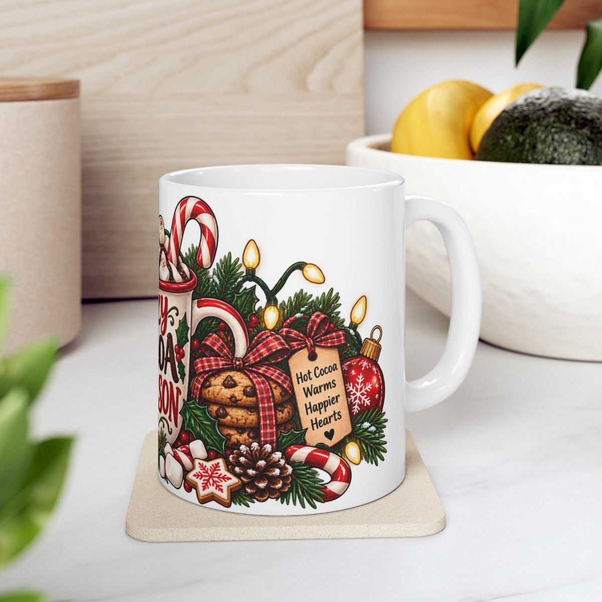 Cozy Cocoa Season Mug | Ceramic Holiday Hot Chocolate Mug