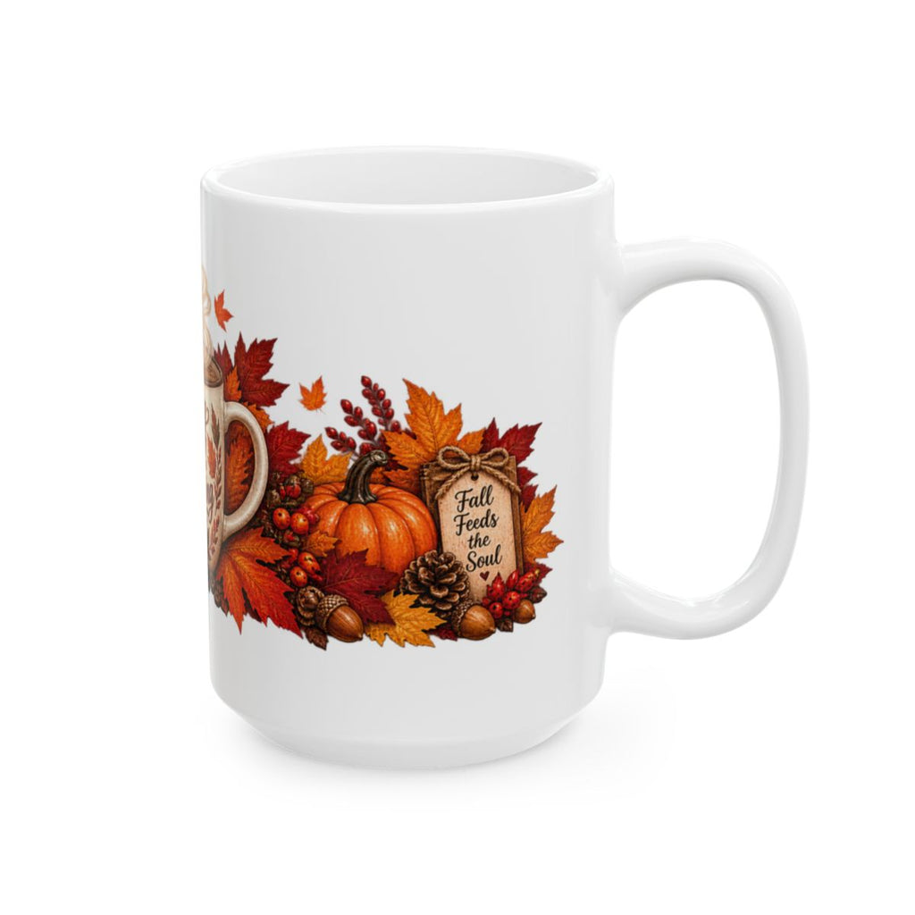 Cozy Fall Morning Mug | Autumn Leaves, Pumpkin Spice Coffee