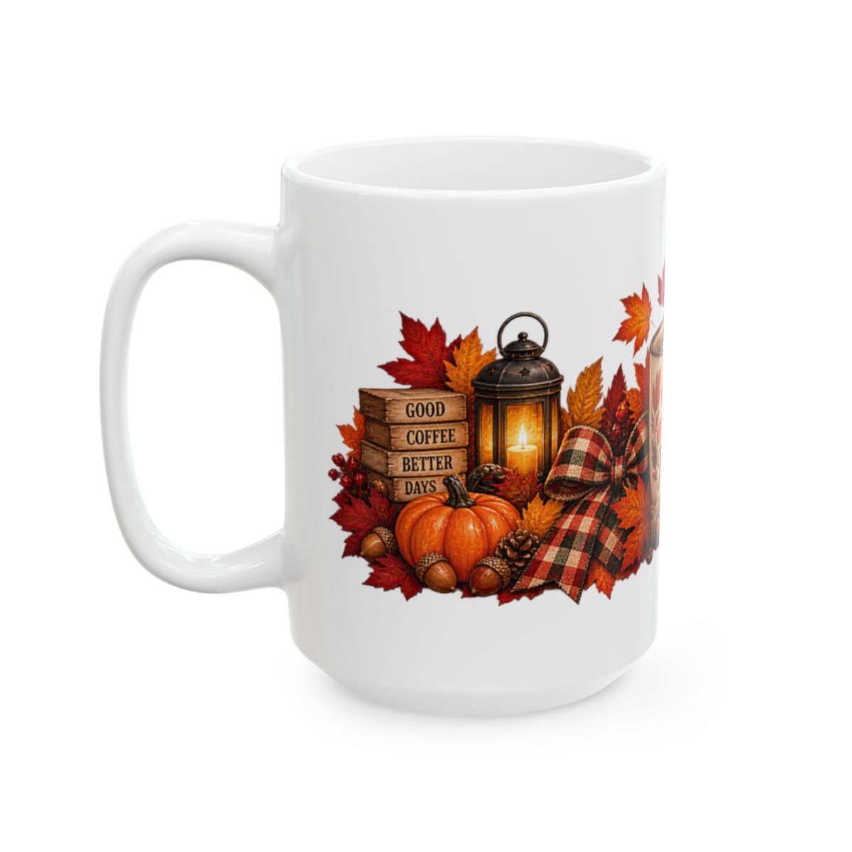 Cozy Fall Morning Mug | Autumn Leaves, Pumpkin Spice Coffee