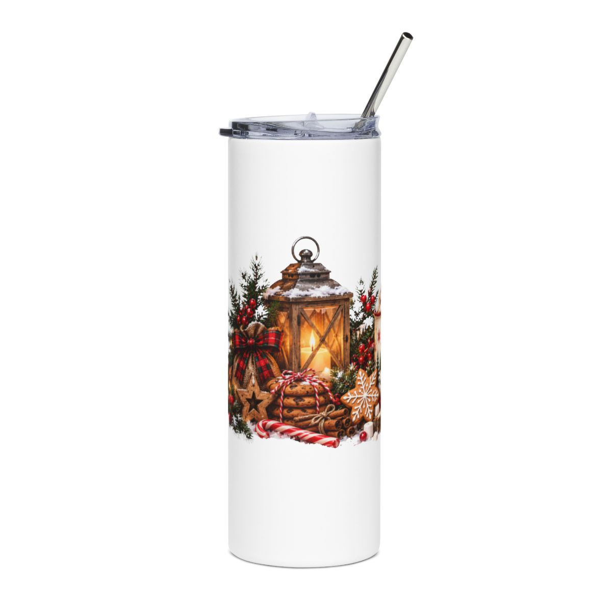 Cozy Hot Cocoa & Lantern Christmas 20oz Tumbler | Holiday Cocoa Scene