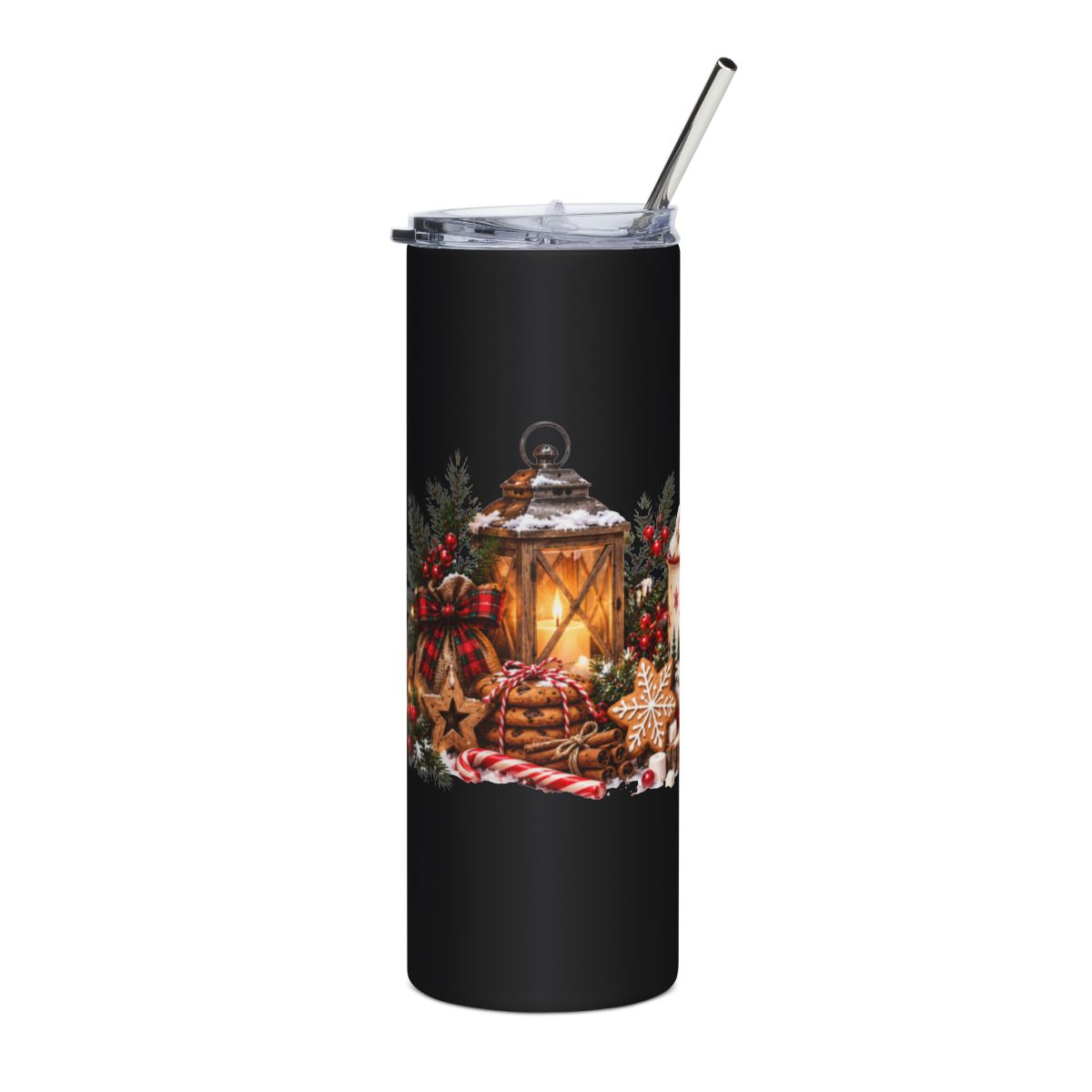 Cozy Hot Cocoa & Lantern Christmas 20oz Tumbler | Holiday Cocoa Scene