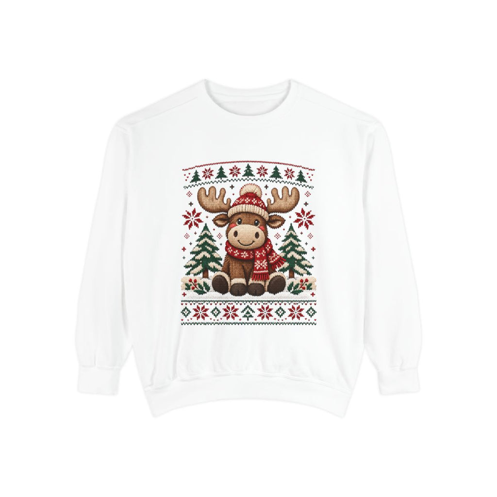 Cozy Moose Sweater Christmas Sweatshirt | Holiday Moose Graphic