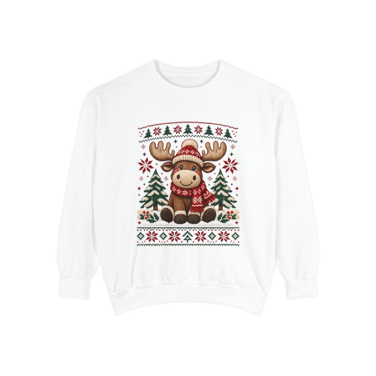 Cozy Moose Sweater Christmas Sweatshirt | Holiday Moose Graphic