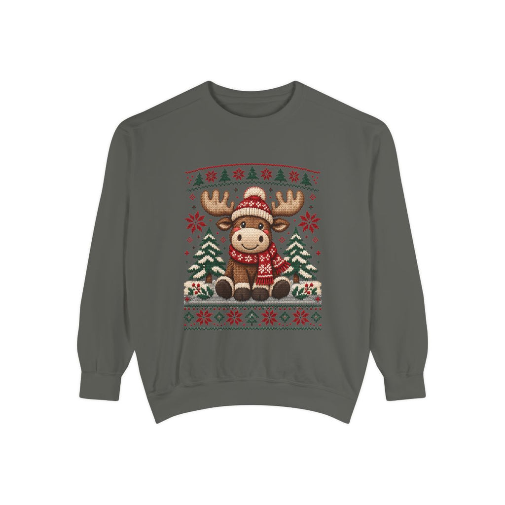 Cozy Moose Sweater Christmas Sweatshirt | Holiday Moose Graphic