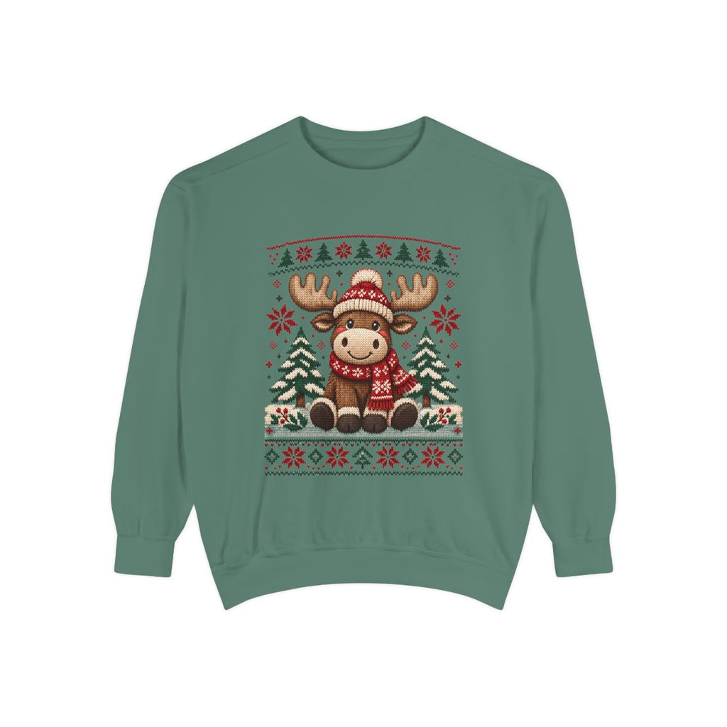 Cozy Moose Sweater Christmas Sweatshirt | Holiday Moose Graphic