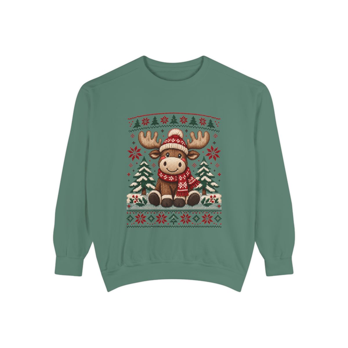 Cozy Moose Sweater Christmas Sweatshirt | Holiday Moose Graphic
